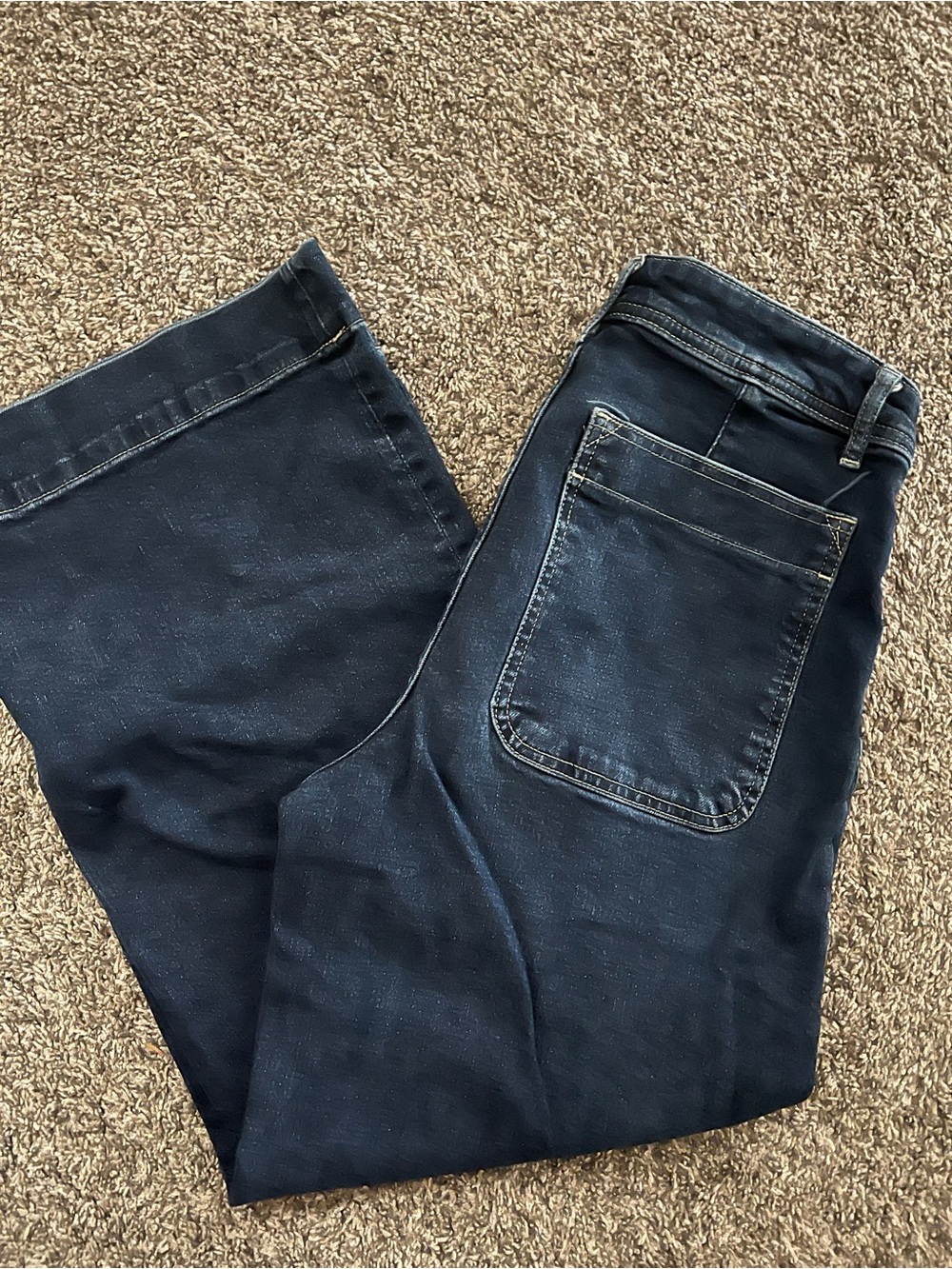 Free Assembly Size 10 Women’s High Waisted Wide Leg  Dark Wash Denim